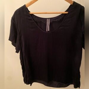Anthropologie silk black top